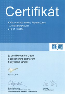 certifikát klíče Kladno